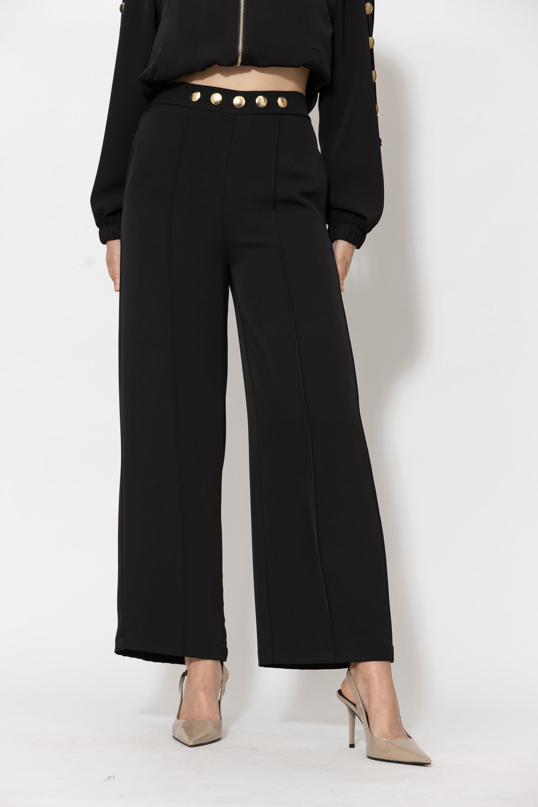 Black Euro Stud Pant