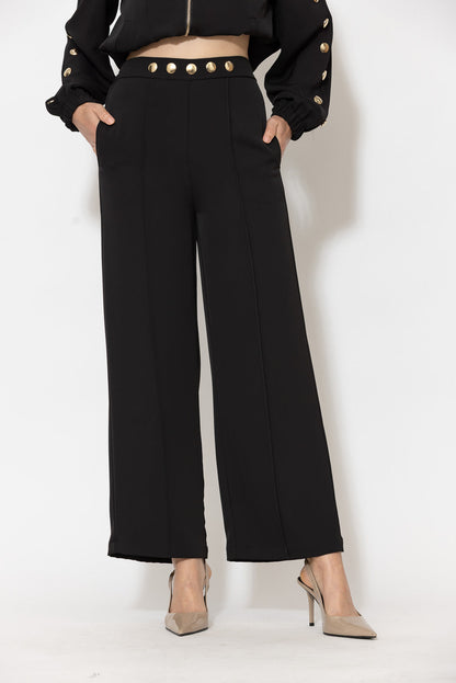 Black Euro Stud Pant