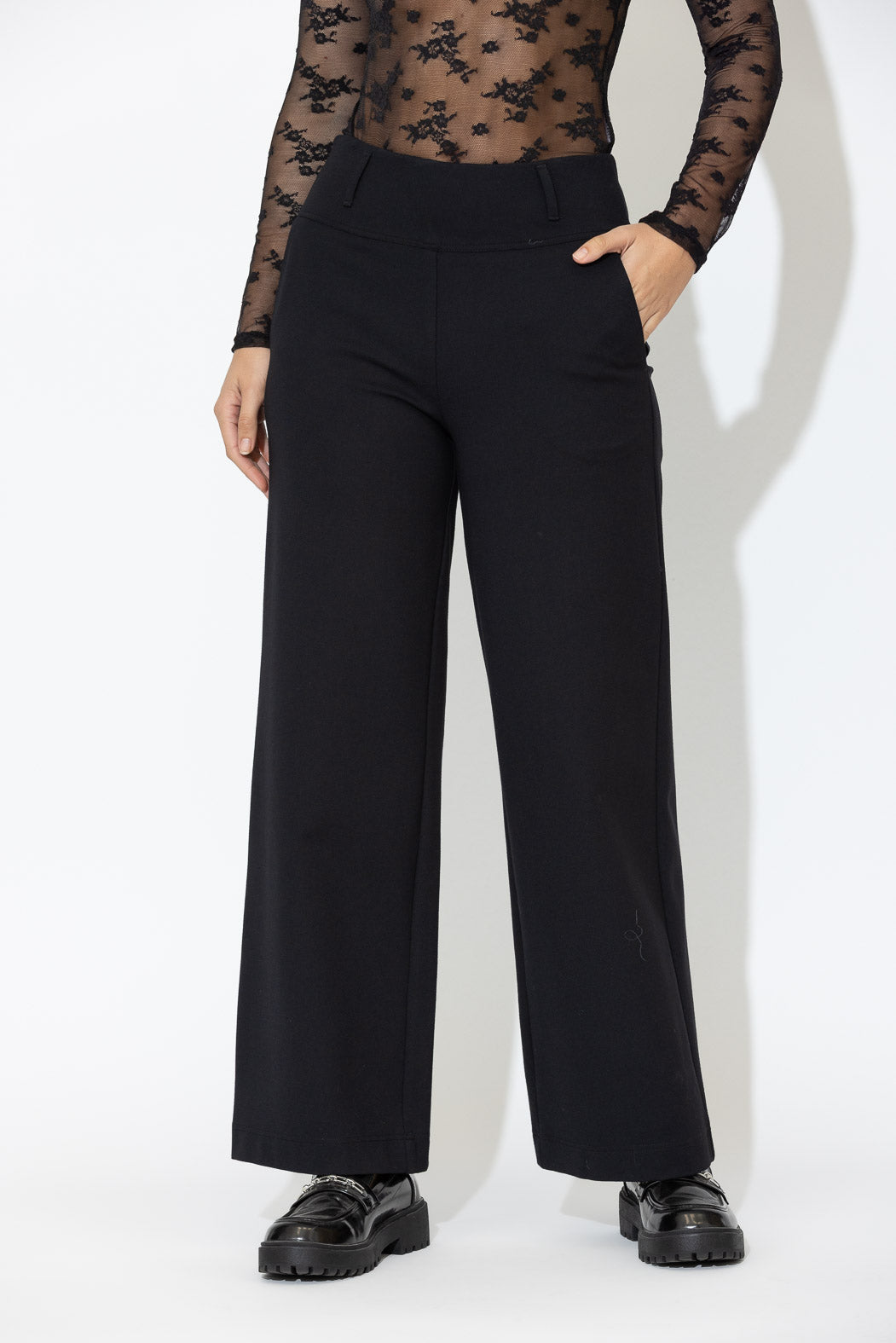 Black Ponte Tailored Culotte