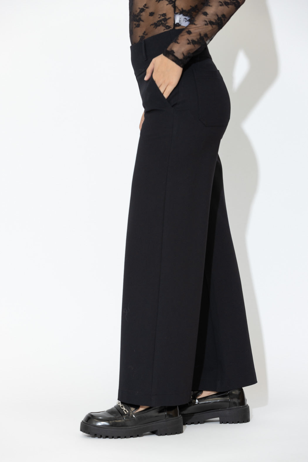 Black Ponte Tailored Culotte