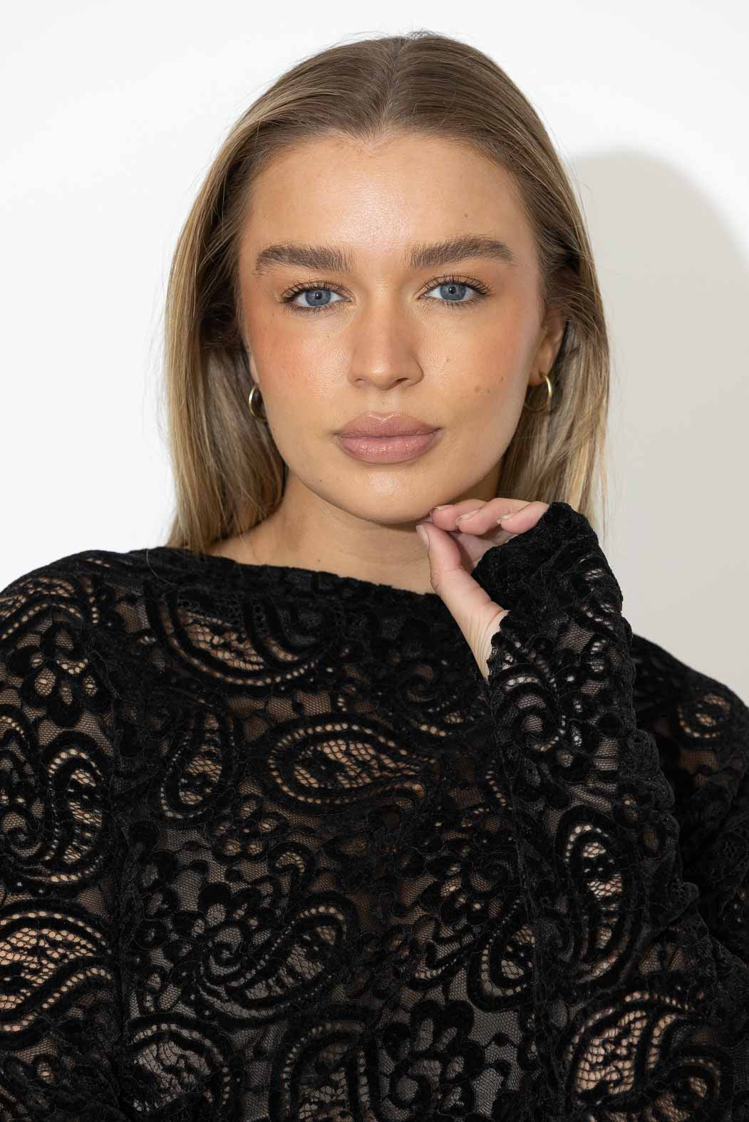 Black Lace Milan Top