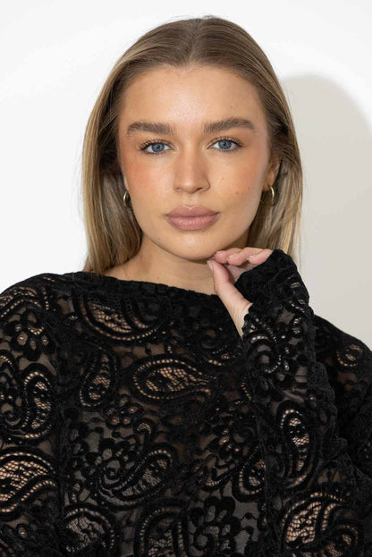 Black Lace Milan Top