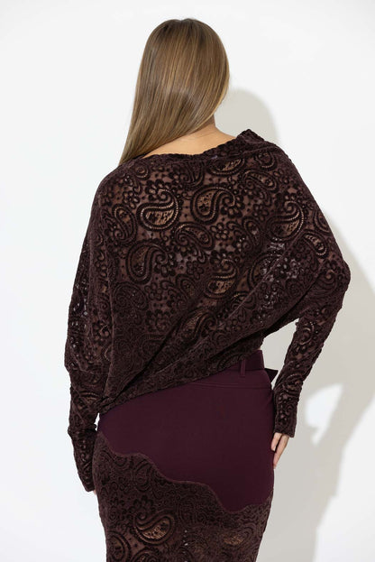 Burgundy Lace Milan Top