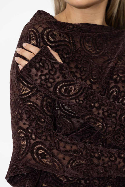 Burgundy Lace Milan Top