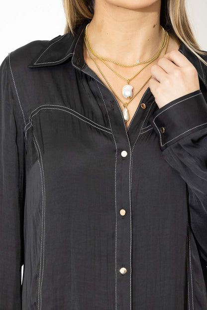 Black Glow Bustier Shirt