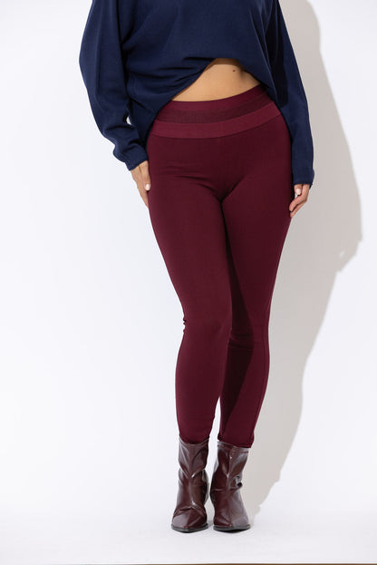 Burgundy Ponte Waist Shaper Miracle Pant