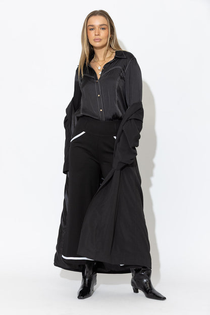 Black Glow Bustier Shirt