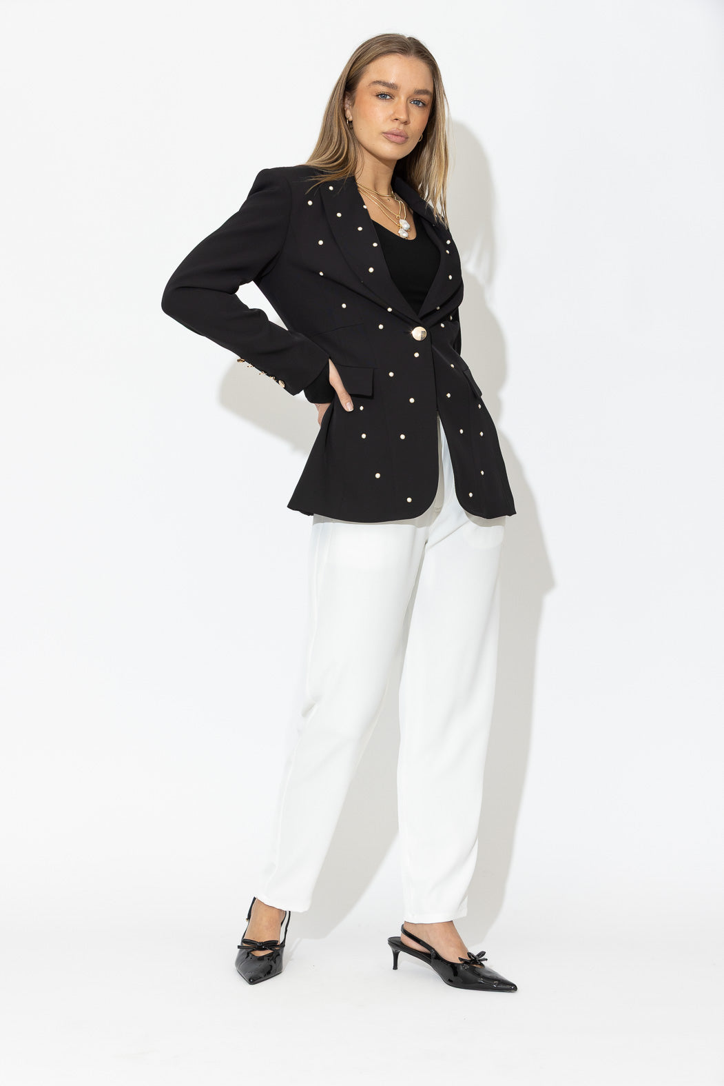 Black Euro Pearl Mia Blazer