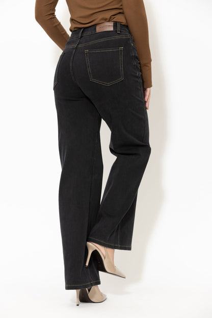 Black Button Front Jean