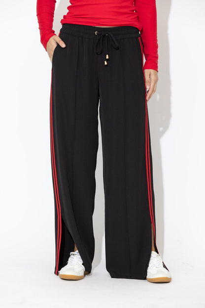 Black Euro Pintuck Sport Pant