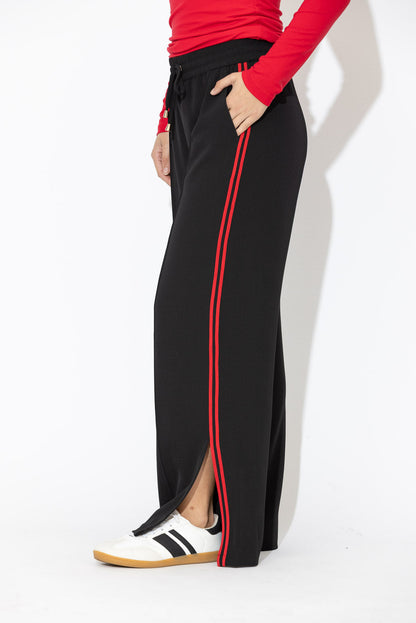 Black Euro Pintuck Sport Pant