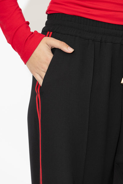 Black Euro Pintuck Sport Pant