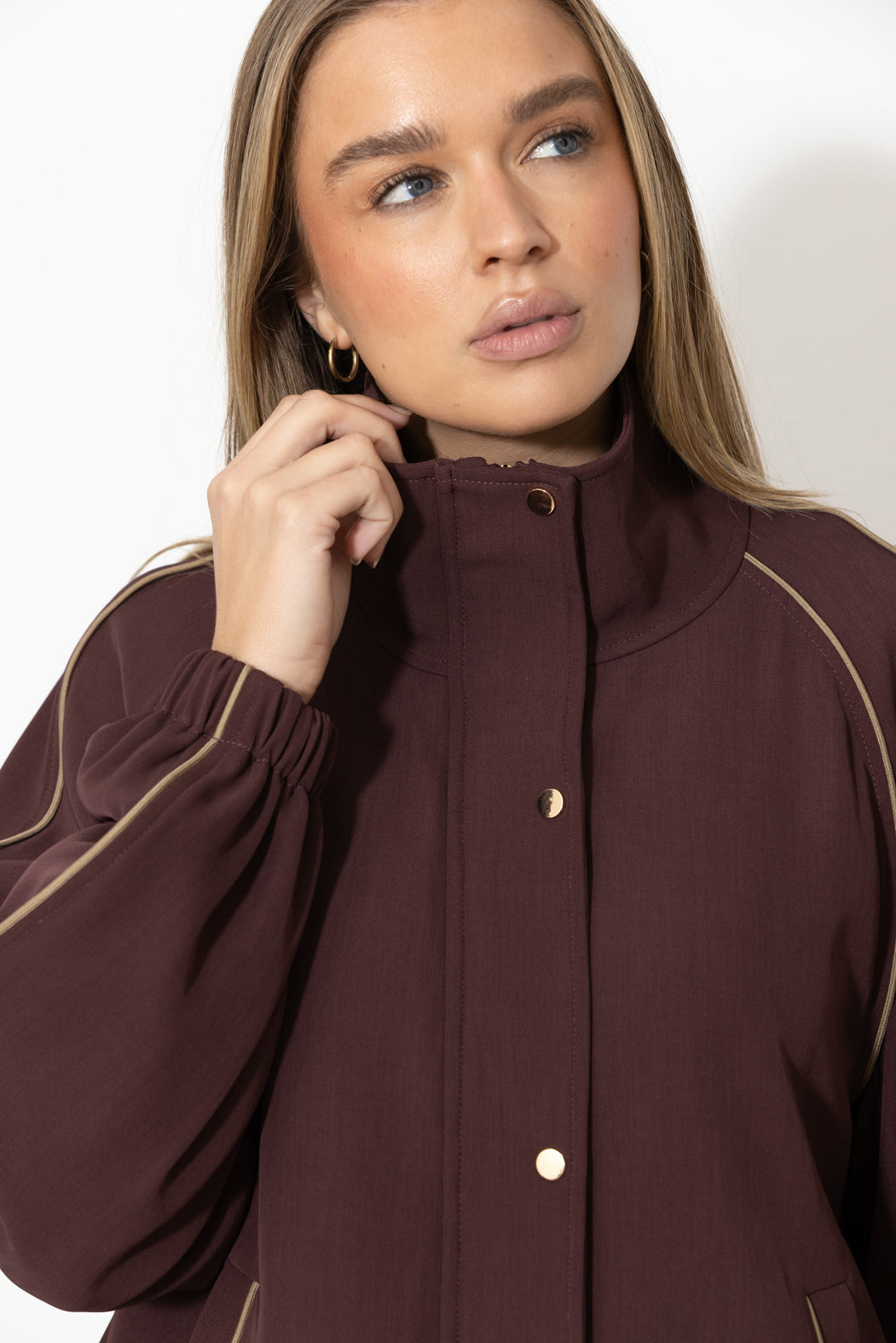 Burgundy Lustra Athleisure Jacket