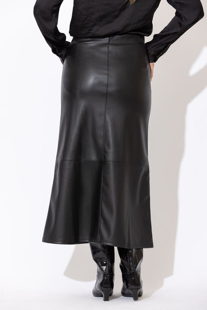Black Faux Leather Skirt