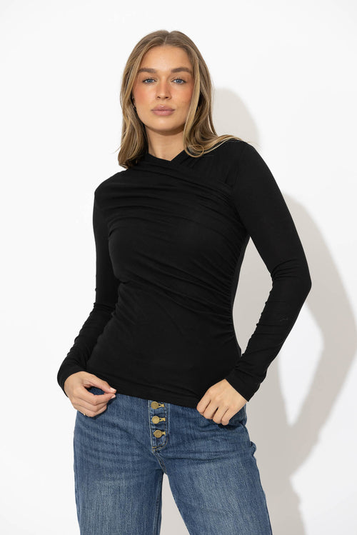 Black Tencel Livvie Top
