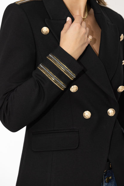 Black Ponte Sisca Military Blazer