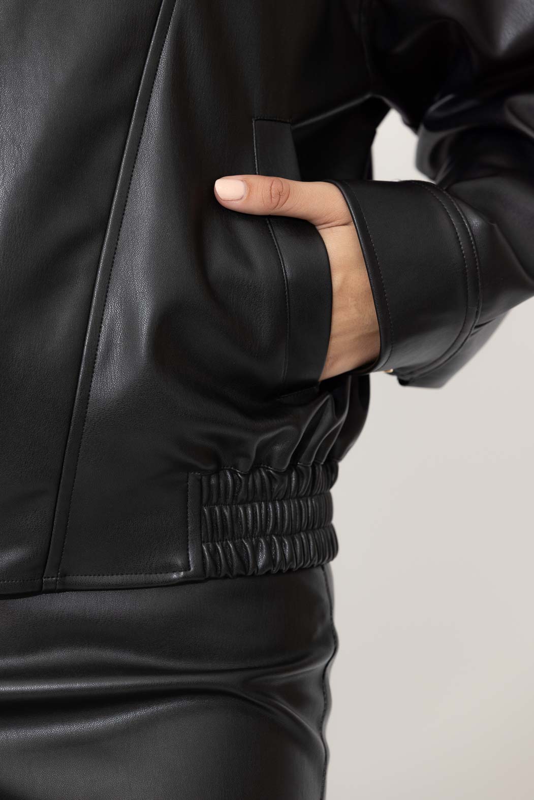 Black Faux Leather Biker Jacket