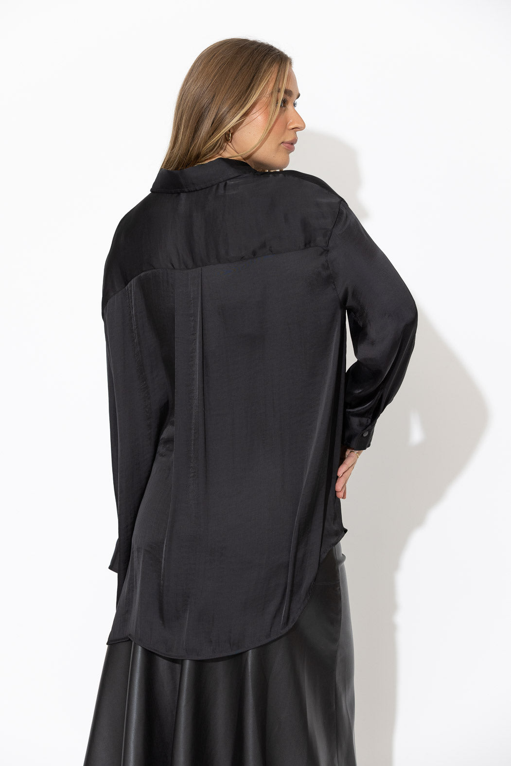 Black Studded Oversized Shirt