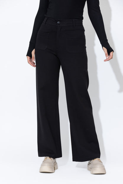 Black Ponte Pocket Pant