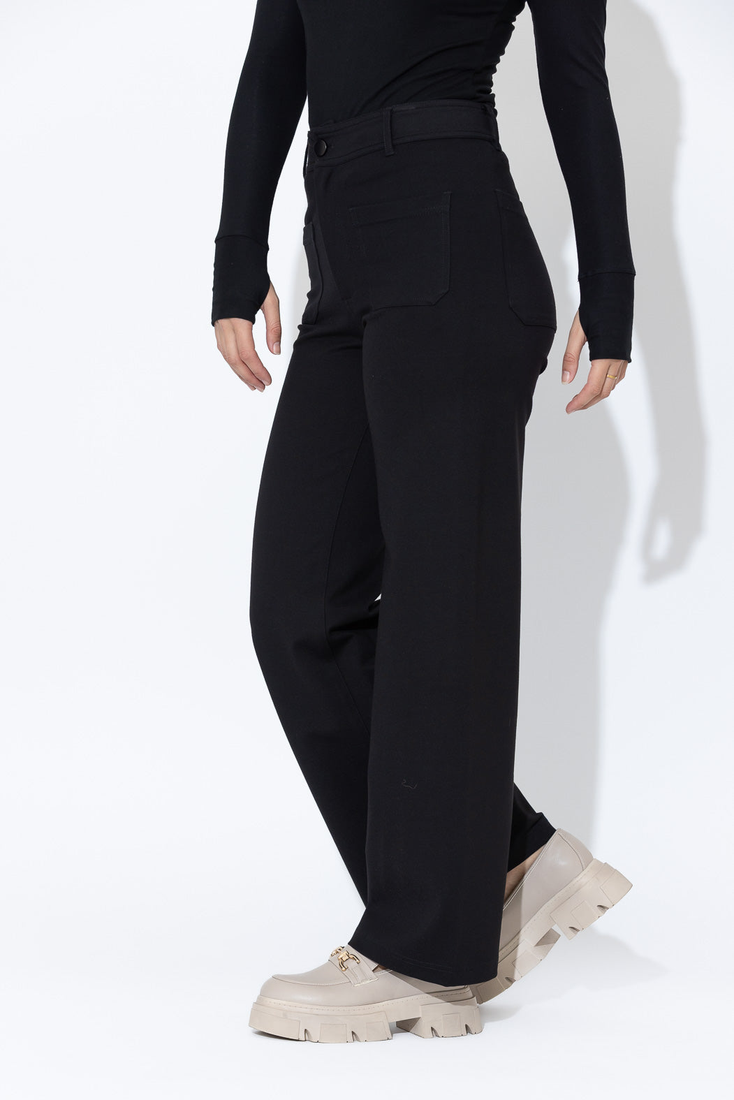 Black Ponte Pocket Pant