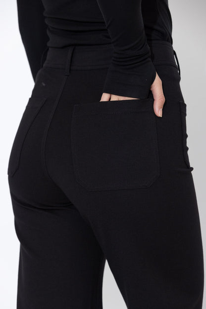 Black Ponte Pocket Pant