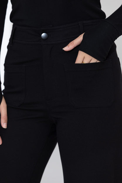Black Ponte Pocket Pant