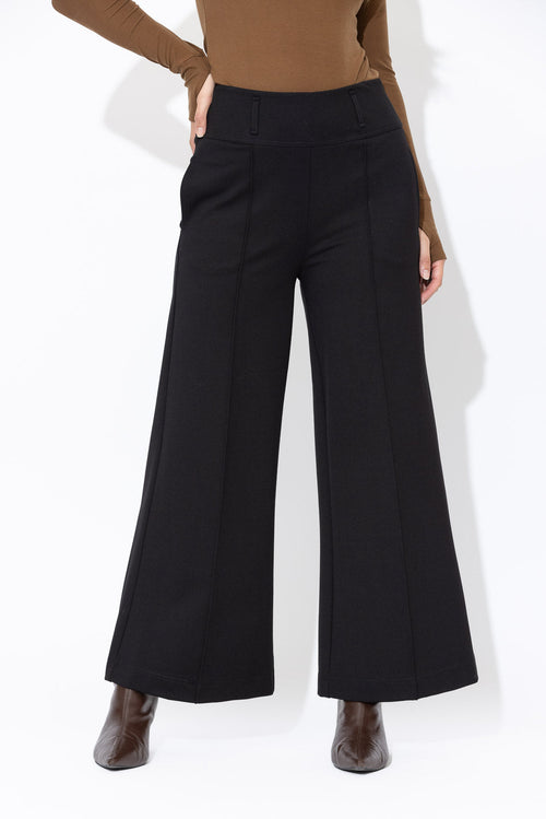 Black Ponte Pintuck Culotte
