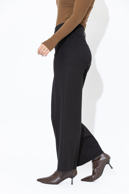 Black Ponte Pintuck Culotte
