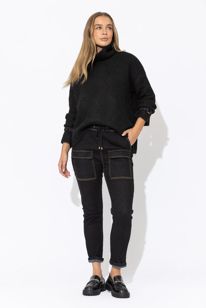 Black Roll Neck Jumper