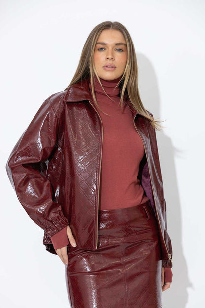 Burgundy Bomber Jacket