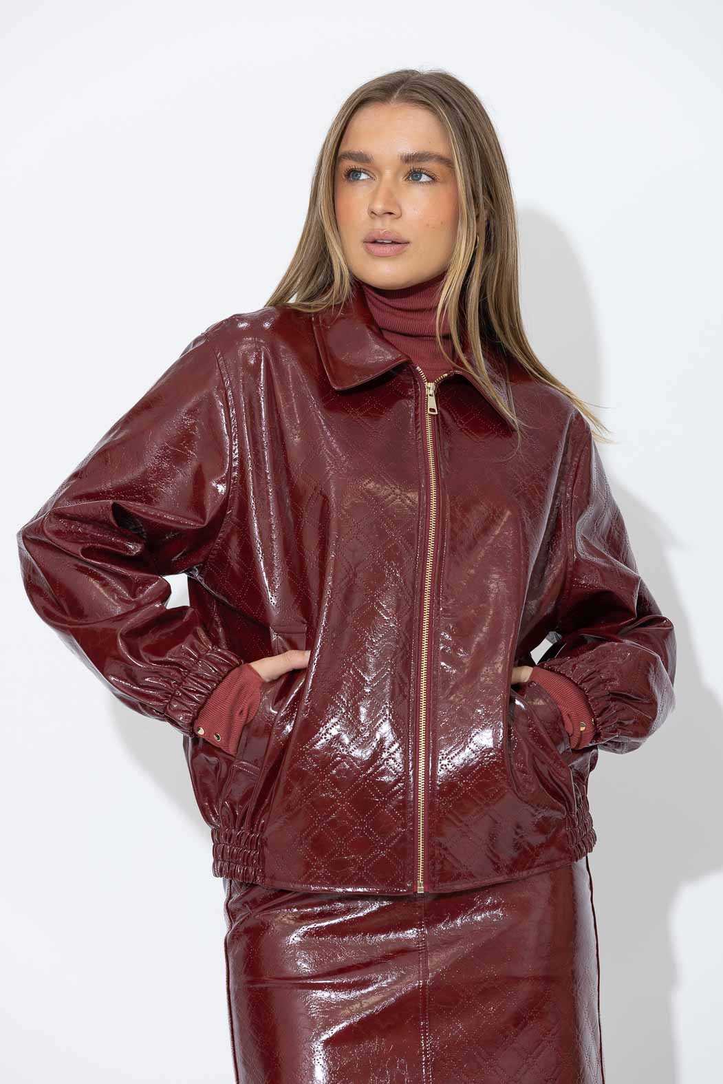 Burgundy Bomber Jacket