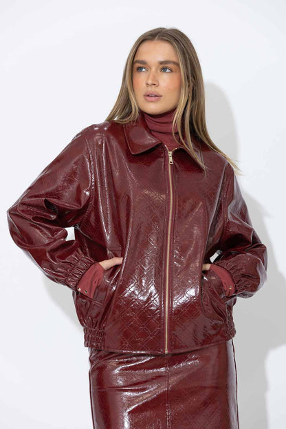 Burgundy Bomber Jacket
