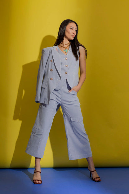 Blue Stripe Cargo Jet Culotte Blue Stripe
