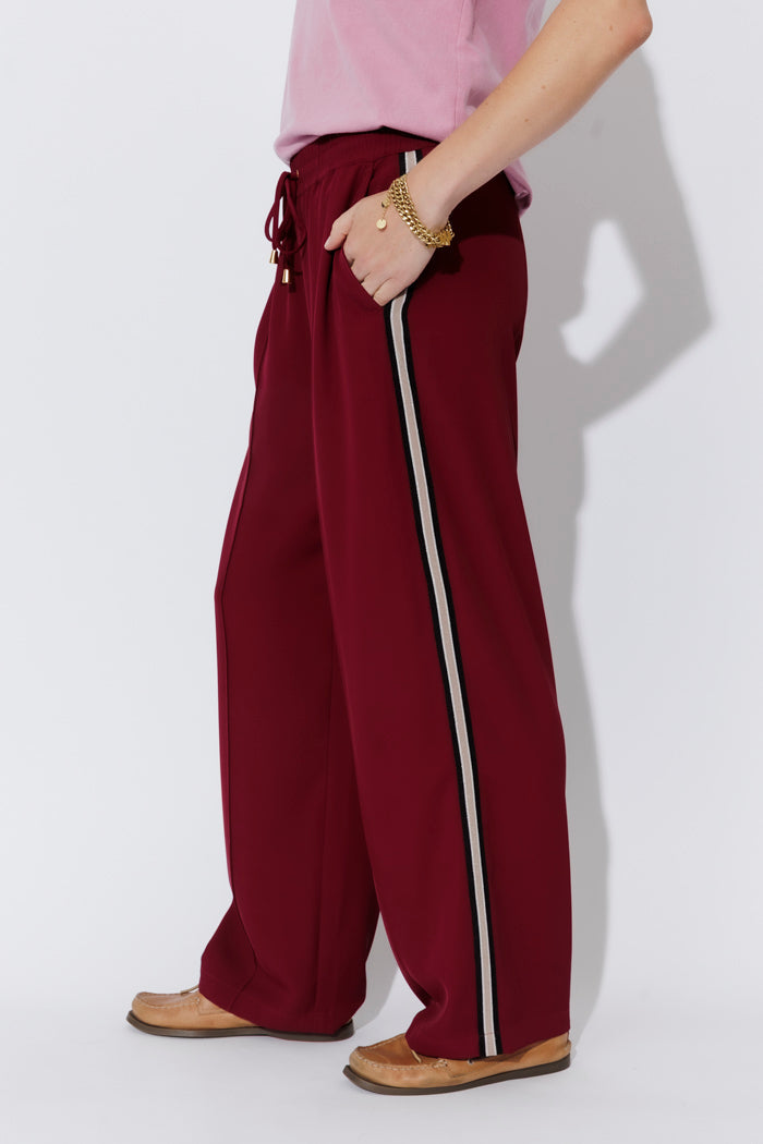 Burgundy Euro Pintuck Sport Pant