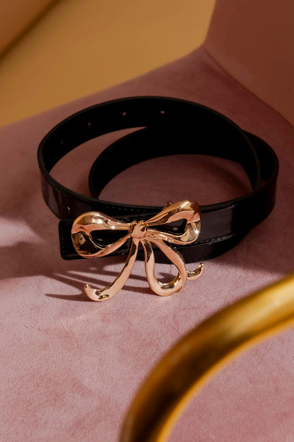 Black Bow Belt Black S/M