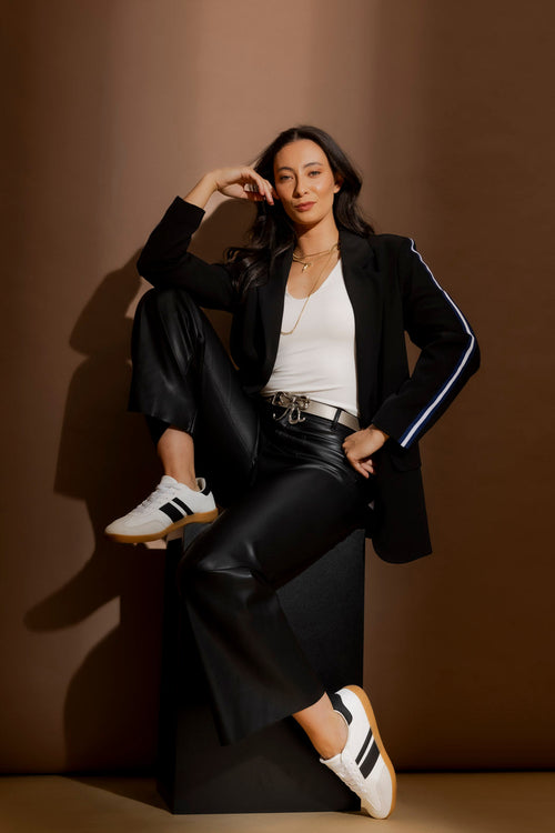 Black Stripe Boyfriend Blazer