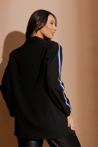 Black Stripe Boyfriend Blazer