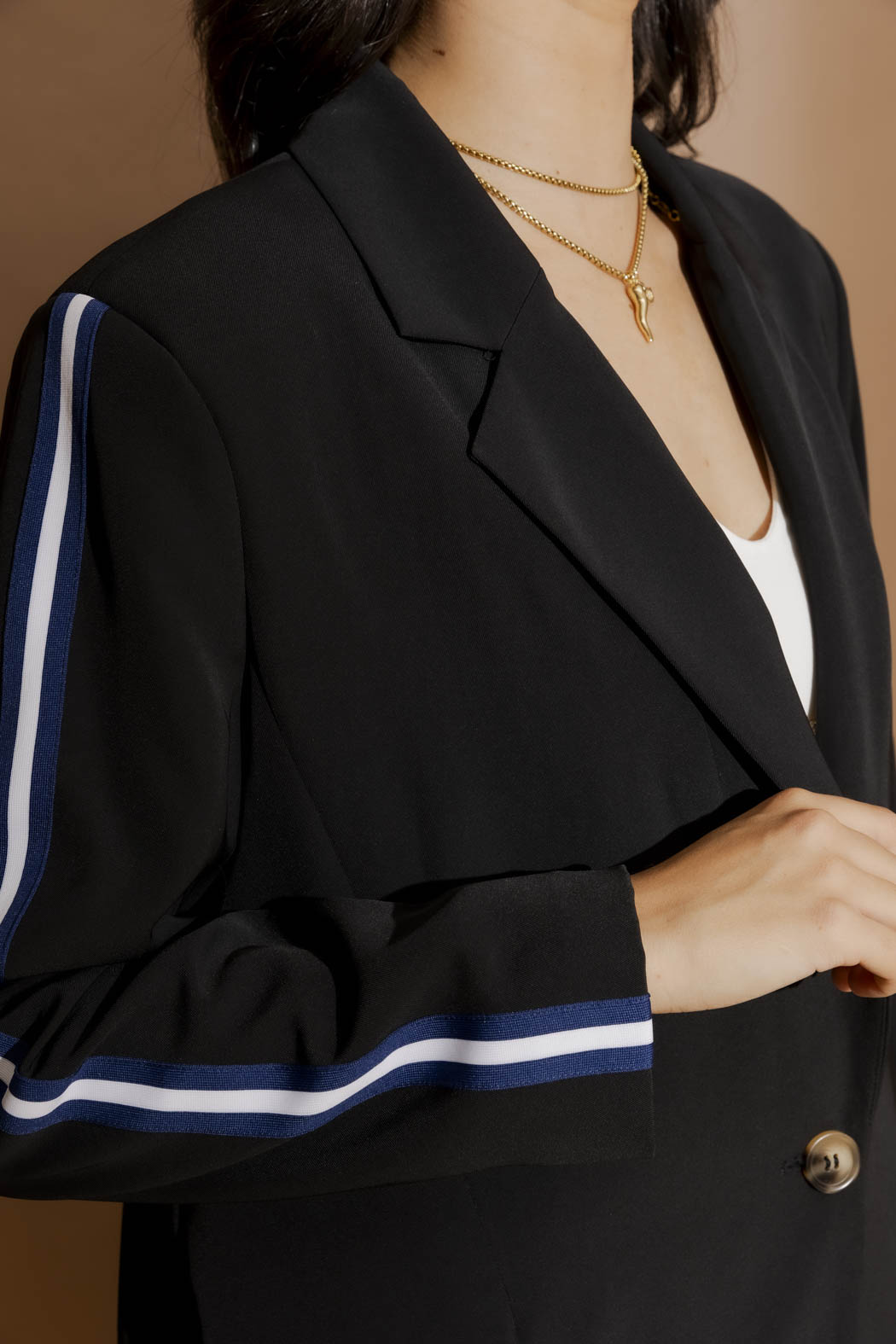 Black Stripe Boyfriend Blazer