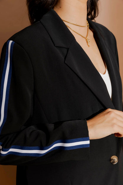 Black Stripe Boyfriend Blazer
