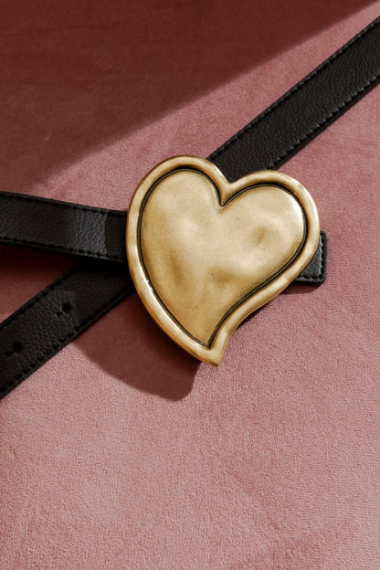 Black Heart Buckle Belt
