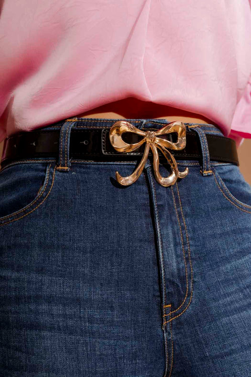Black Bow Belt Black S/M