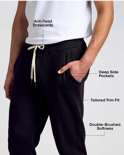 Black & Charcoal Fleece French Terry Joggers 2-Pack