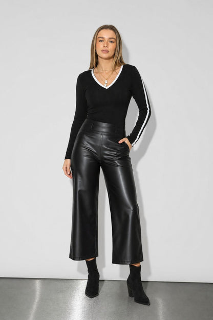 Black Croc Coated Jet Culotte