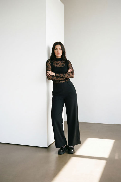 Black Ponte Tailored Culotte