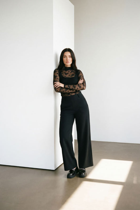 Black Ponte Tailored Culotte