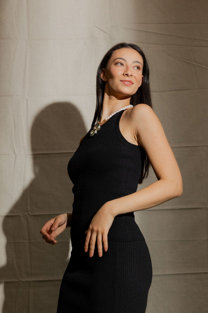 Black Rib Crew Cami