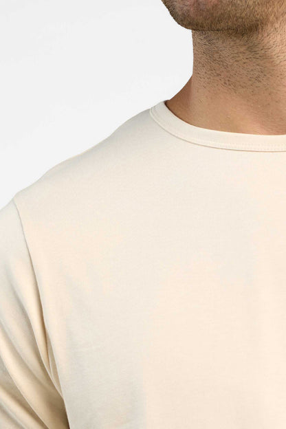Short Sleeve Curved Hem T-Shirt | Bone