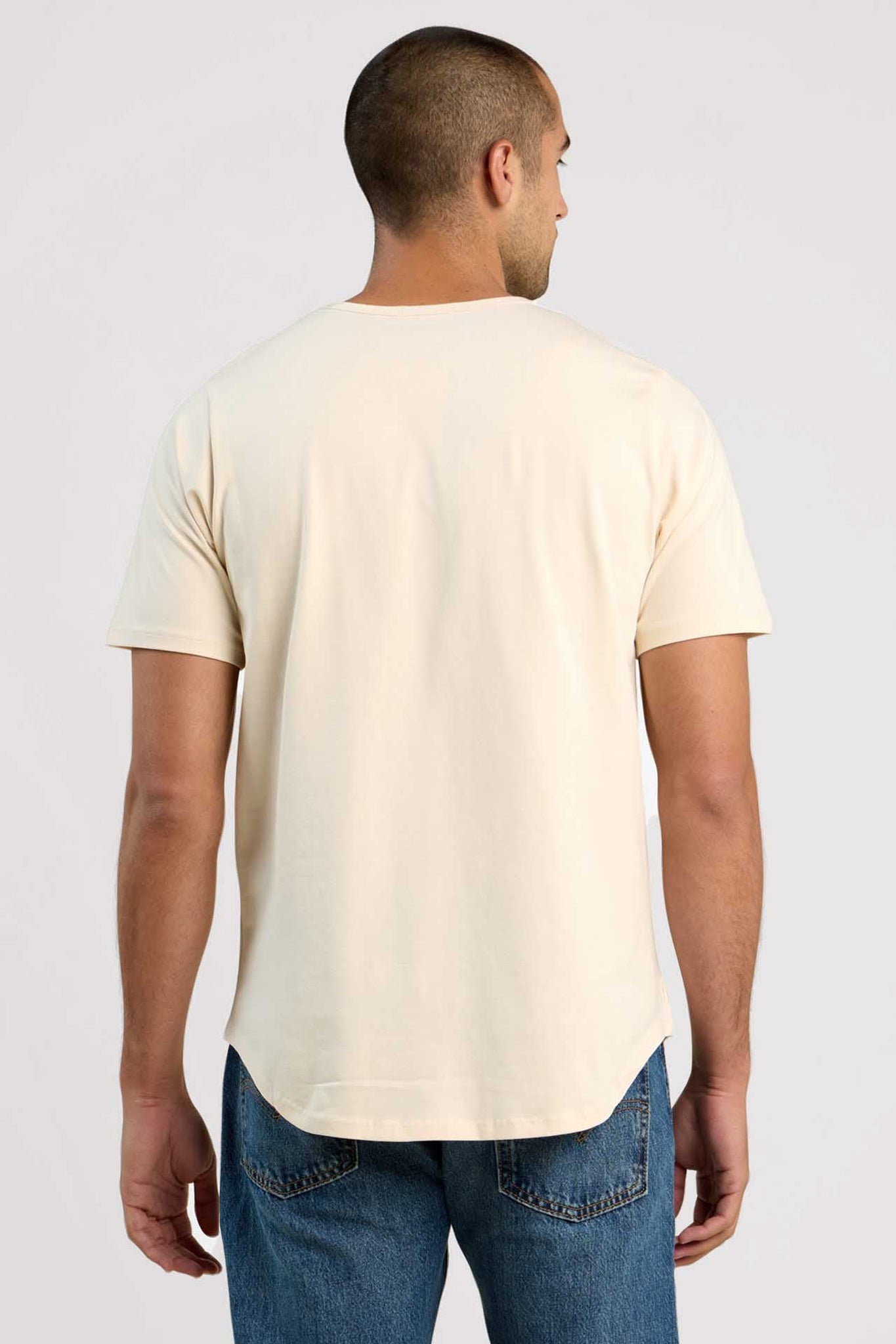 Short Sleeve Curved Hem T-Shirt | Bone