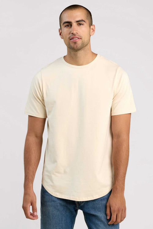 Short Sleeve Curved Hem T-Shirt | Bone