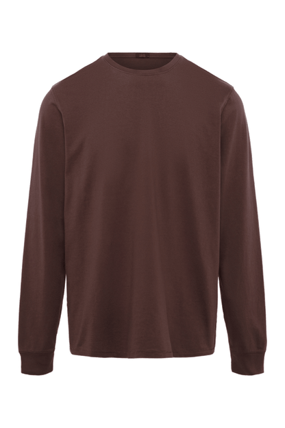 Vintage Cotton Men's Long Sleeve Everyday T-Shirt | Coffee